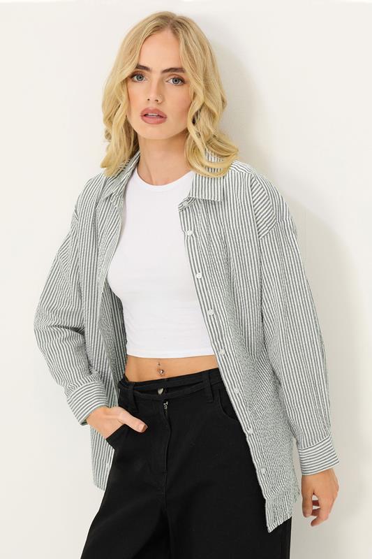 Petite  PixieGirl Petite Grey Stripe Long Sleeve Shirt