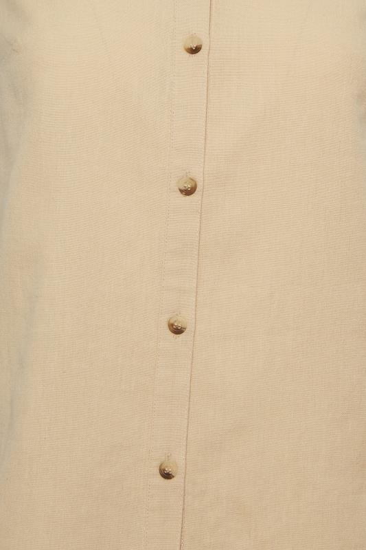 PixieGirl Petite Women's Stone Brown Linen Sleeveless Shirt | PixieGirl 6