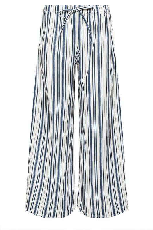 PixieGirl Petite Blue Striped Wide Leg Trousers