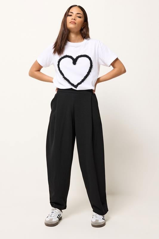 PixieGirl Petite Black Scuba Barrel Trousers