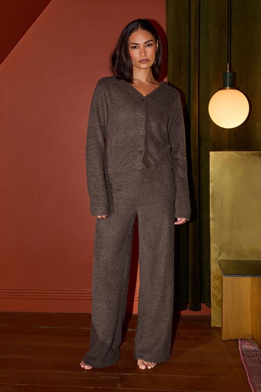 Petite  PixieGirl Petite Chocolate Brown Chenille Cardigan