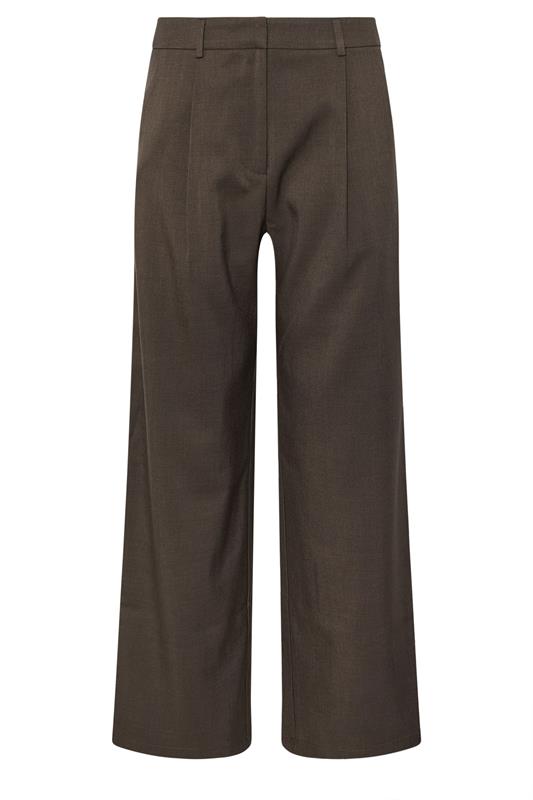 PixieGirl Petite Women's Chocolate Brown Striped Formal Trousers | PixieGirl 5