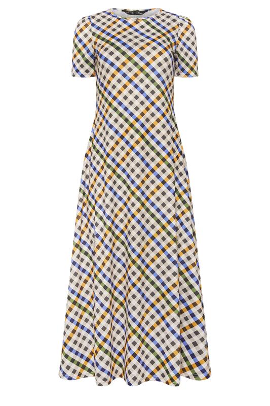 PixieGirl Petite Women's Blue Gingham Maxi Dress | PixieGirrl 5