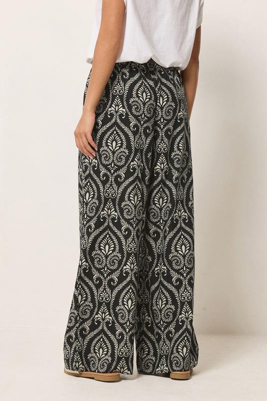 PixieGirl Petite Women's Black Tile Wide Leg Trousers | PixieGirl 4