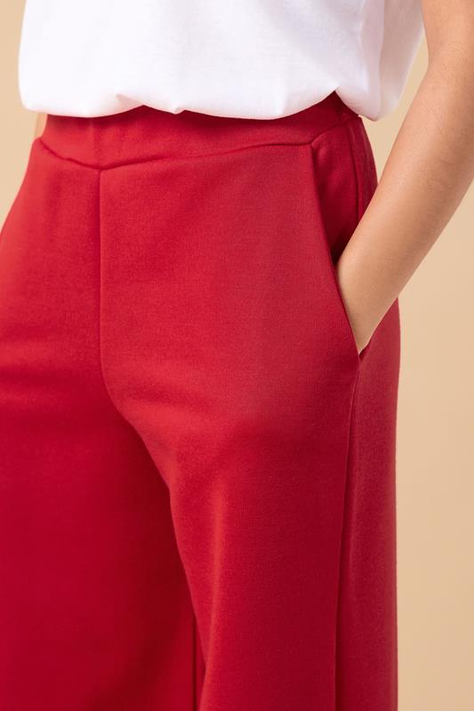 PixieGirl Petite Women's Red Wide Leg Joggers | PixieGirl 4