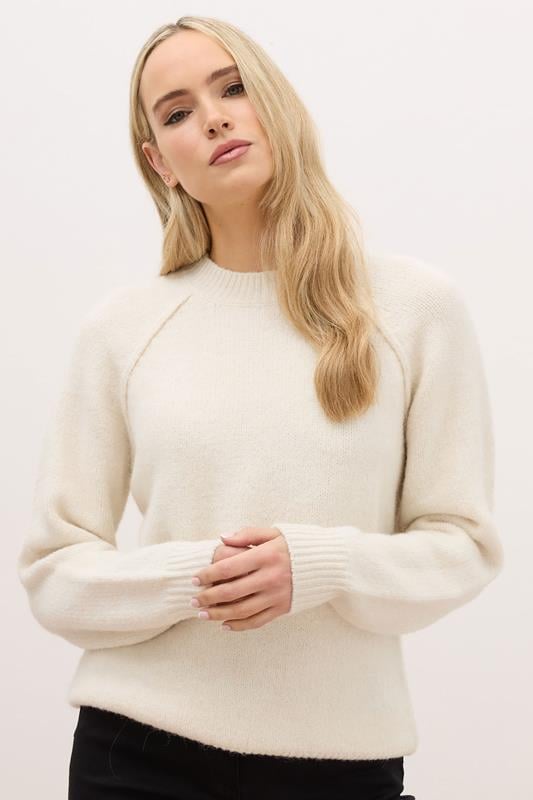LTS PREMIUM Tall Ivory White Wool Seam Front Jumper | Long Tall Sally 2