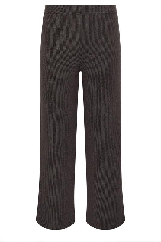 M&Co Petite Brown Ribbed Wide Leg Trousers | M&Co  5