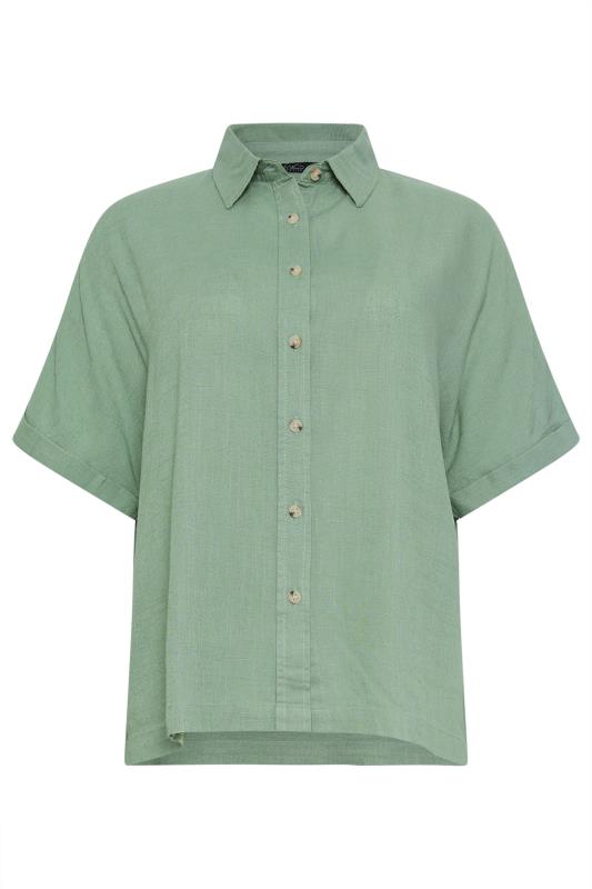 M&Co Petite Green Short Sleeve Linen Shirt | M&Co 5