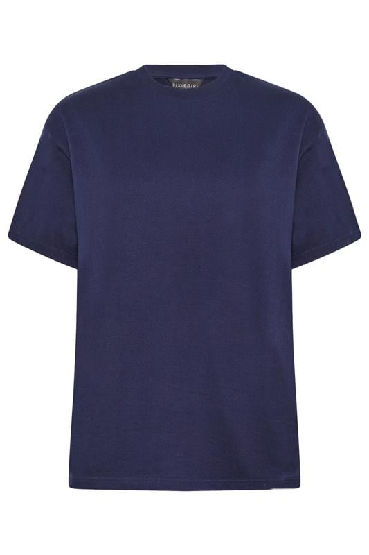 PixieGirl Petite Women's 2 PACK Chocolate Brown & Navy Blue Oversized T-Shirts | PixieGirl 2