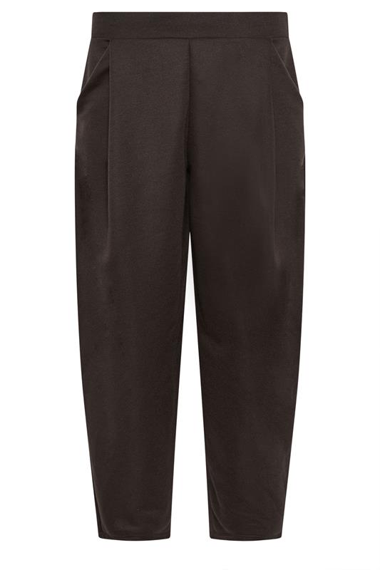 PixieGirl Petite Women's Chocolate Brown Textured Barrel Trousers | PixieGirl 5