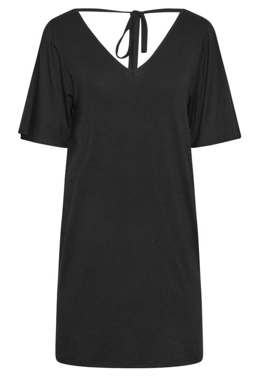 PixieGirl Petite Womens Black Tie Back T-Shirt Dress | PixieGirl 5