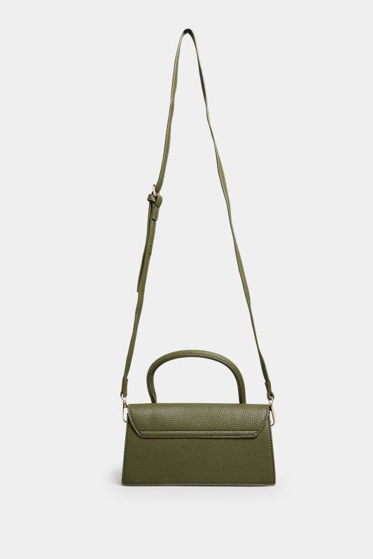 Dark Green Top Handle Crossbody Bag | Yours Clothing  4