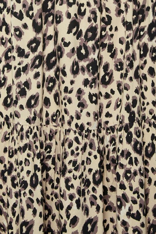 PixieGirl Brown Leopard Print Tiered Midaxi Dress | PixieGirl 5