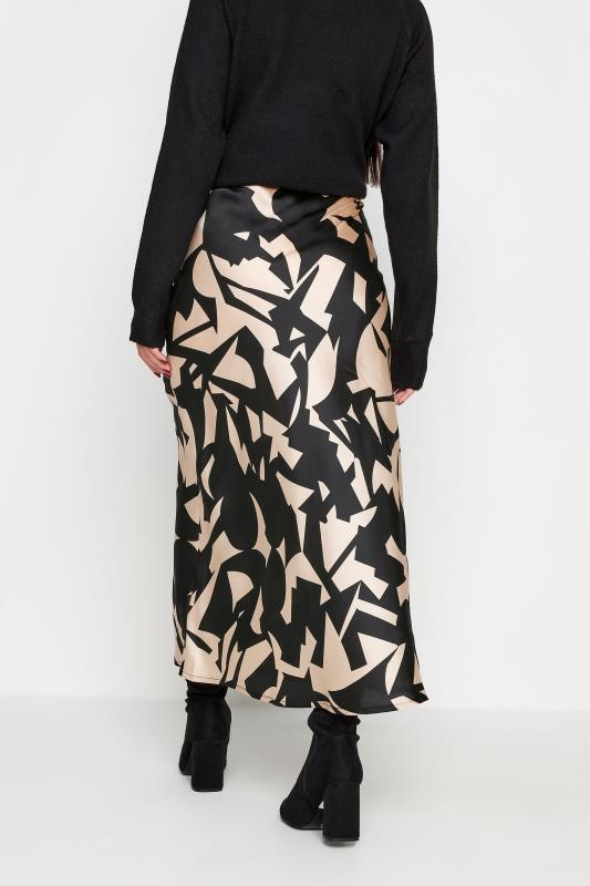 PixieGirl Black Abstract Print Satin Midaxi Skirt | PixieGirl  4