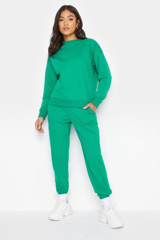 Petite Green Crew Neck Sweatshirt | PixieGirl 2