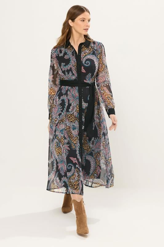 STAR Black Paisley Print Shirt Dress 2