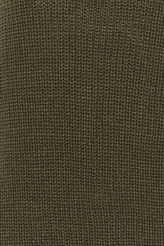 Petite Khaki Green Chunky V-Neck Knitted Vest Top | PixieGirl 5
