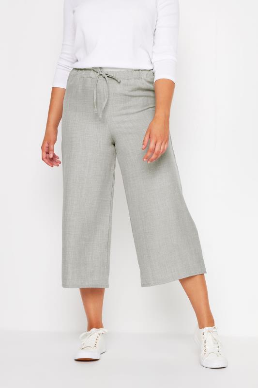  M&Co Grey Linen Look Culottes