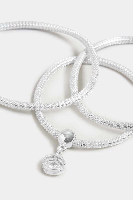 3 PACK Silver Rope Charm Bracelet Set | Yours Clothing  4