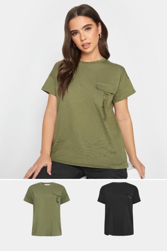 PixieGirl 2 PACK Black & Khaki Green Utility T-Shirts | PixieGirl 1