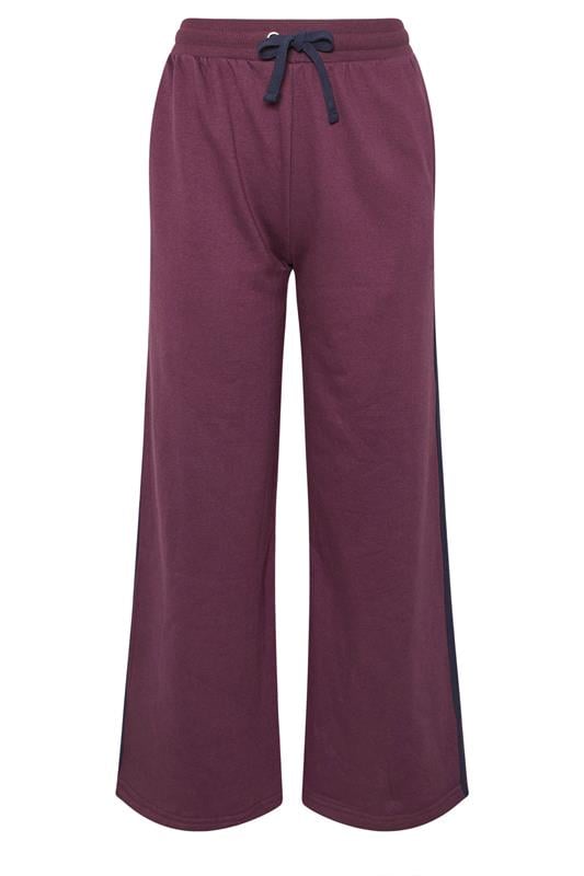 PixieGirl Petite Women's Burgundy Red Stripe Wide Leg Joggers | PixieGirl 6
