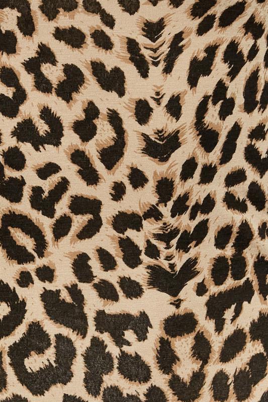 Petite Brown Leopard Print Square Neck Top | PixieGirl 5
