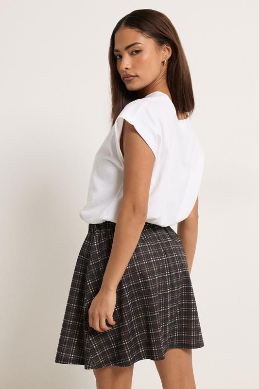 PixieGirl Petite Women's Chocolate Brown Check Mini Skirt | PixieGirl