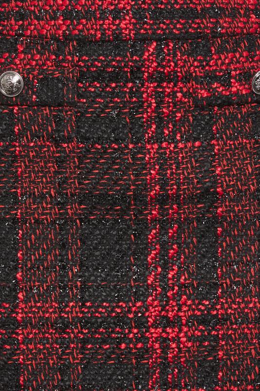 PixieGirl Red & Black Boucle Check Mini Skirt | PixieGirl  5