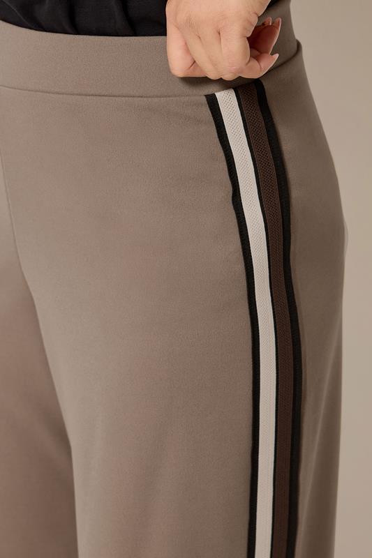M&Co Petite Mocha Brown Side Stripe Trousers | M&Co 4