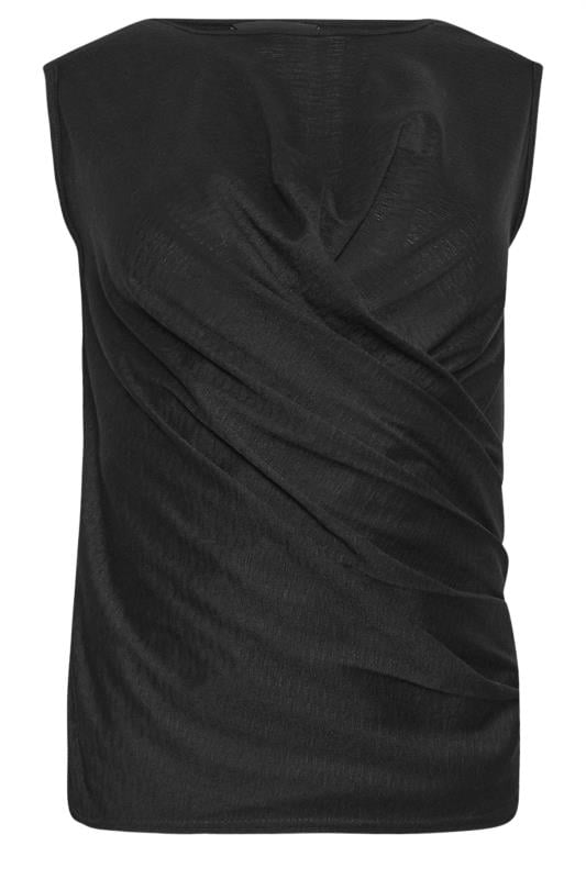PixieGirl Petite Womens Black Drape Front Vest Top | PixieGirl 5