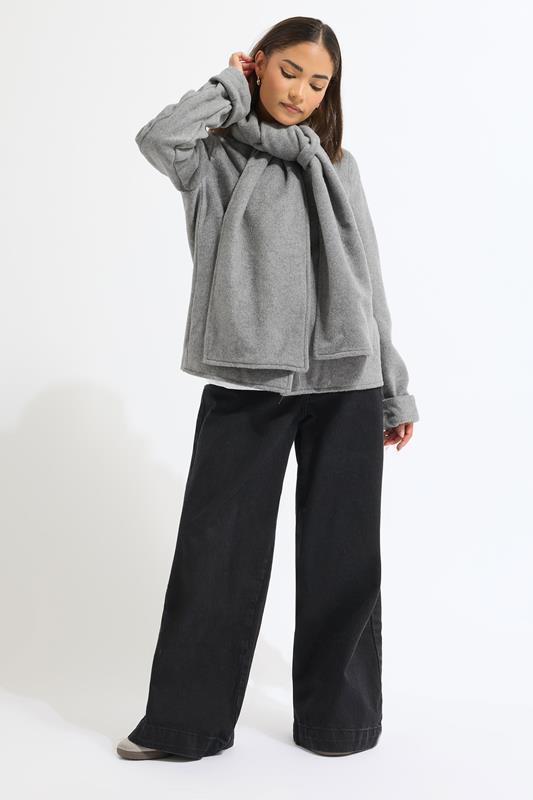 PixieGirl Petite Women's Dark Grey Formal Scarf Coat | PixieGirl 2