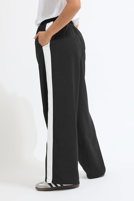 PixieGirl Petite Women's Black Striped Wide Leg Trousers | PixieGirl 3