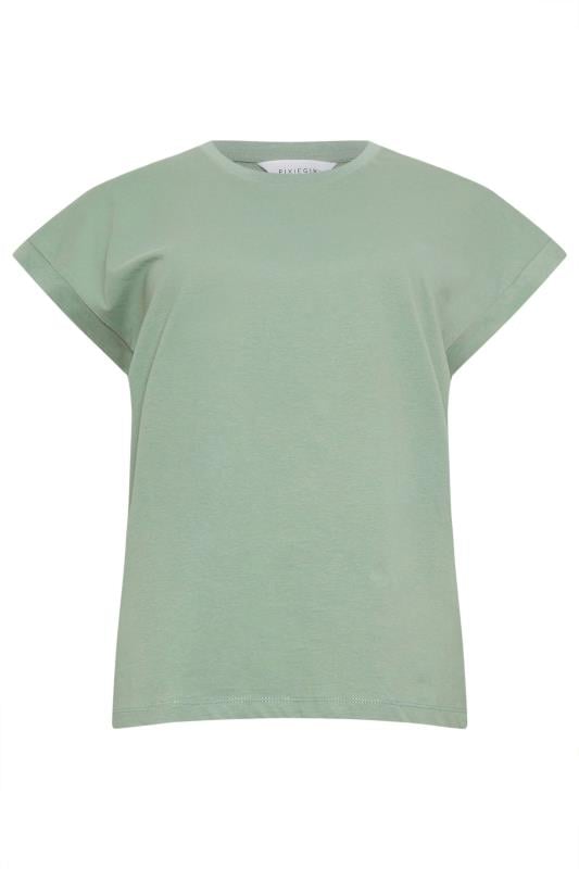 PixieGirl 2 PACK Petite Women's Sage Green & Cream Short Sleeve T-Shirts | PixieGirl 8