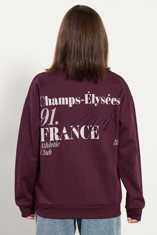 PixieGirl Petite Women's Burgundy Red Slogan Sweatshirt | PixieGirl 4