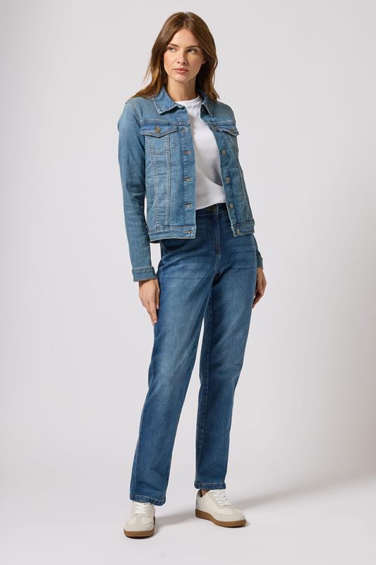 M&Co Blue Mid Wash Denim Jacket | M&Co 1