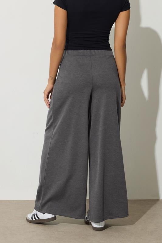PixieGirl Petite Women's Dark Grey Ponte Palazzo Trousers | PixieGirl 3