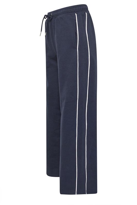 Petite  PixieGirl Navy Blue Contrast Piping Wide Leg Joggers