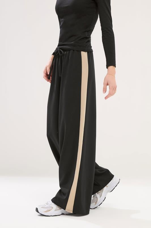 PixieGirl Petite Womens Black Side Stripe Trousers | PixieGirl 2