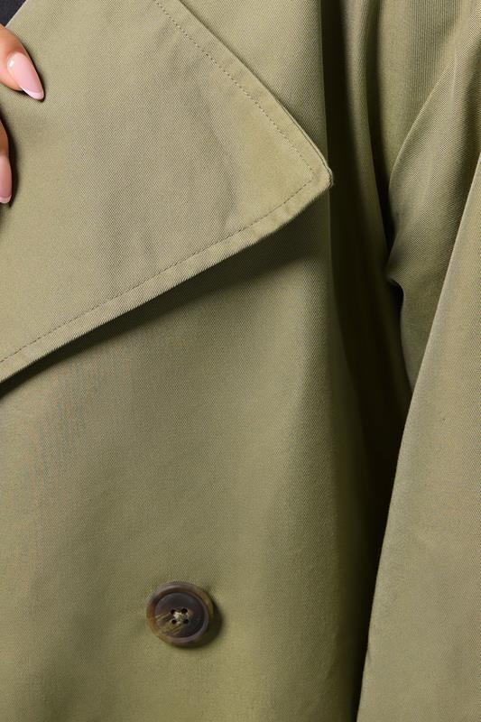 PixieGirl Petite Women's Sage Green Balloon Sleeve Buckle Trench Coat | PixieGirl 4