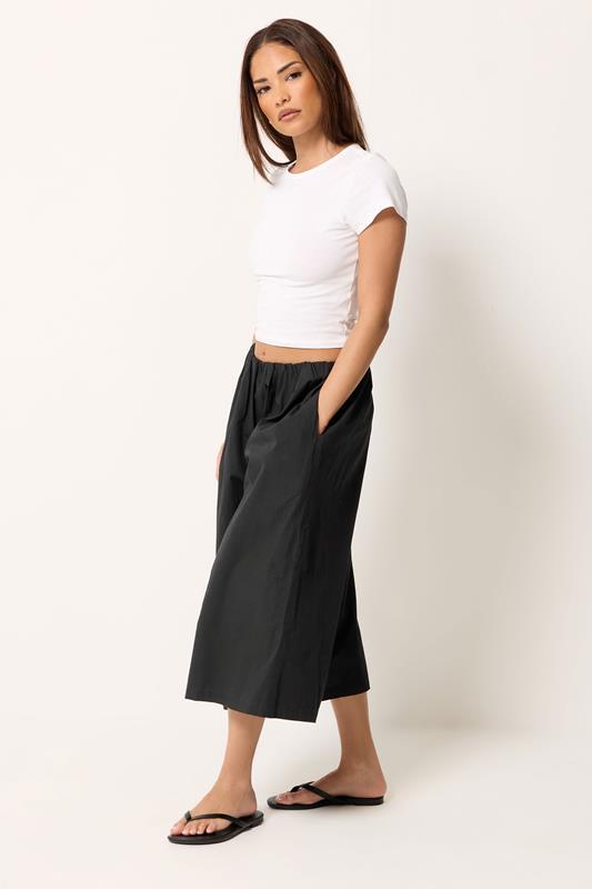  PixieGirl Petite Black Cotton Poplin Culottes
