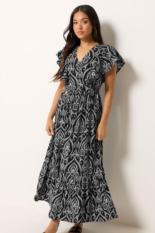 chinese dress ladies Women's Elysia White Multi Tropical Tile Print Maxi Dress | Size: L