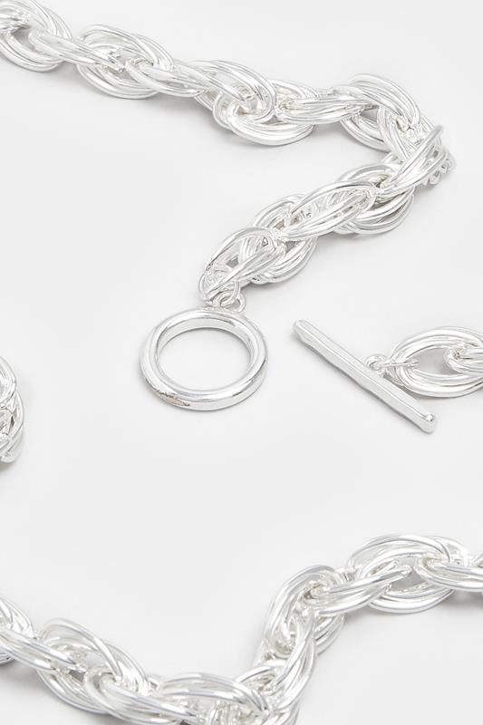 Silver Tone Multi Link Chain Necklace | Yours Clothing 3
