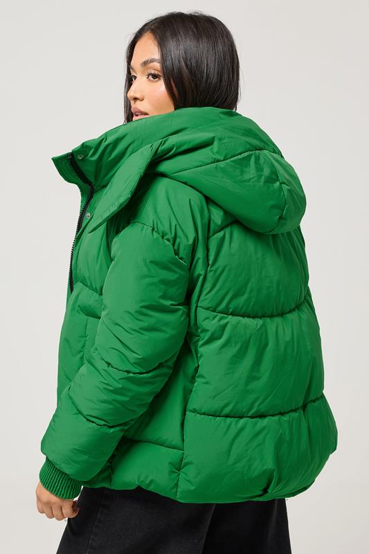 PixieGirl Petite Womens Bright Green Quilted Puffer Jacket | PixieGirl 3