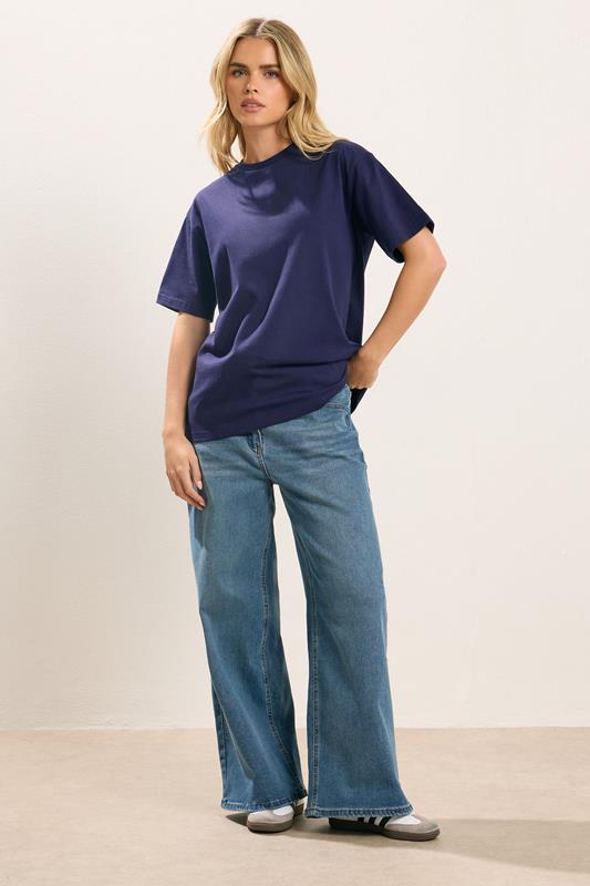 PixieGirl Petite Women's 2 PACK Chocolate Brown & Navy Blue Oversized T-Shirts | PixieGirl 4