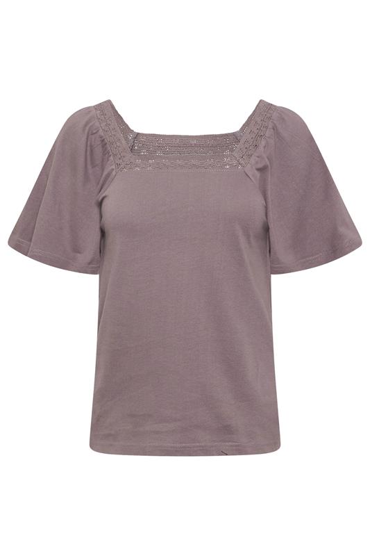 PixieGirl Petite Women's Light Purple Crochet Trim Flutter Sleeve