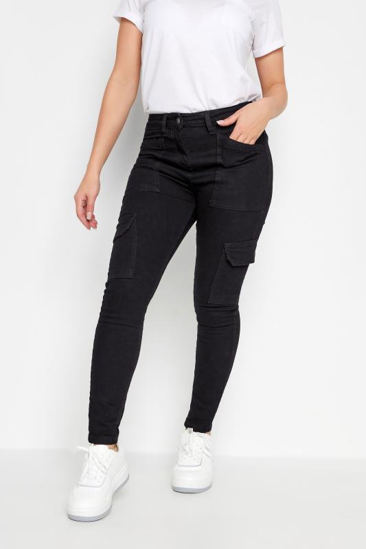 PixieGirl Petite Womens Black Pocket Detail Cargo Skinny Jeans | PixieGirl 2