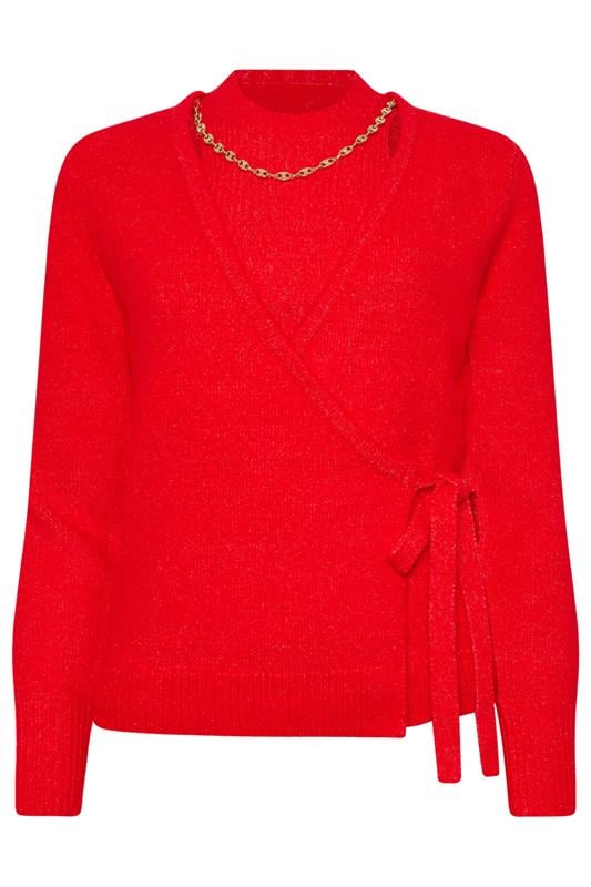 STAR Red 2 In 1 Chain Knitted Cardigan | StarByJM 7