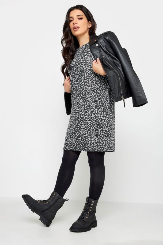 Petite  PixieGirl Grey Leopard Print Tunic Dress