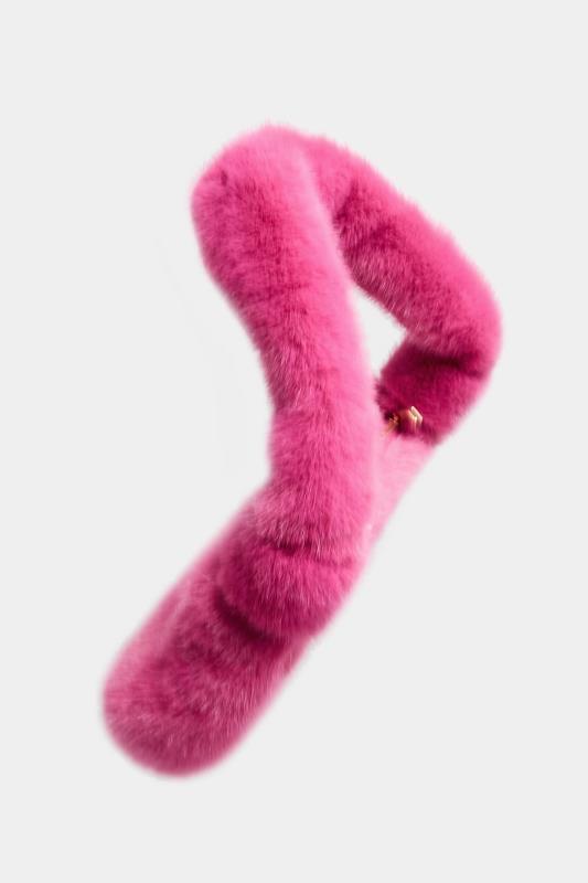 Pink Faux Fur Knot Handle Bag | Yours Clothing 6