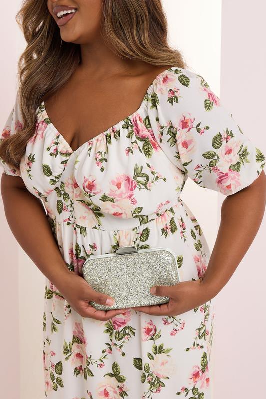 Silver Sequin Clutch Bag | Yours Clothing 4